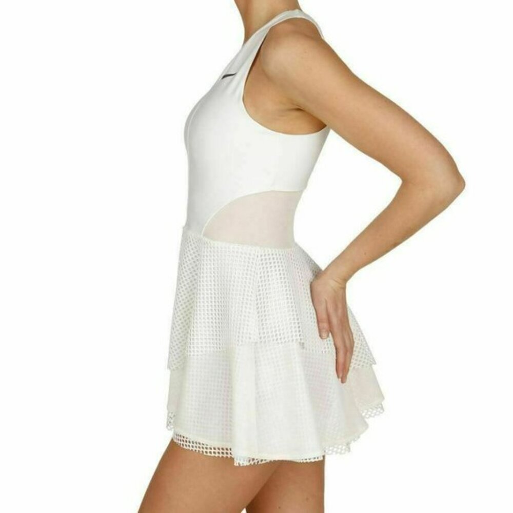 Nwt Nike STUNNING White Tennis Dress mesh skirt XS - Picture 3 of 13